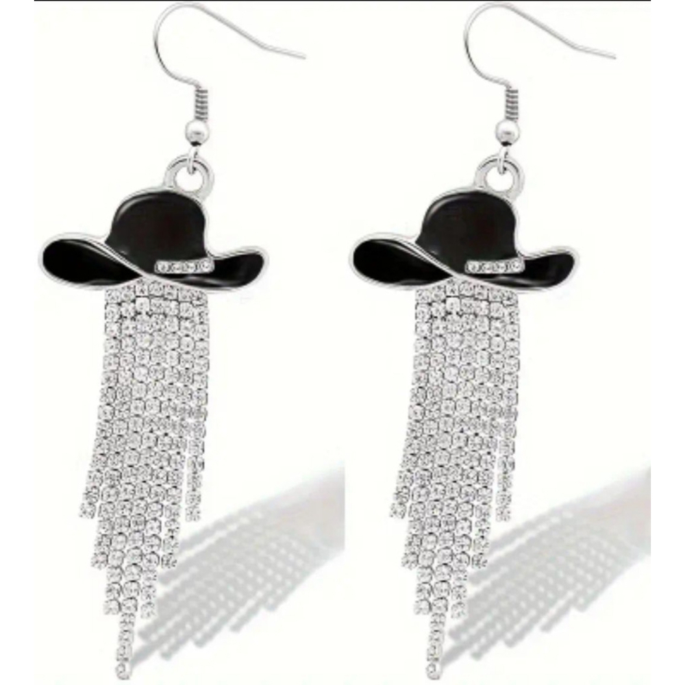 Women's Earrings, One size, Black and White